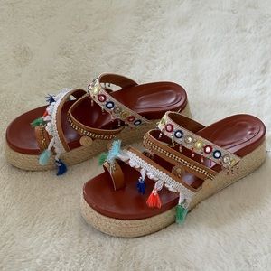 Handmade multicolor platform sandal